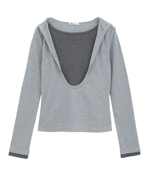 CRAFT STANDARD BOUTIQUE（クラフトスタンダードブティック）の「レイヤード風フード付きプルオーバー◆（Tシャツ/カットソー・レディース・グレー/ブラウン・FREE）」の19枚目の写真