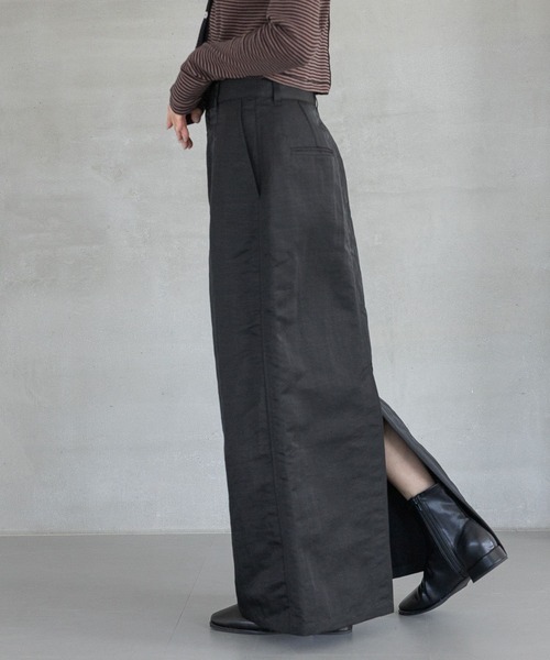 A part by（アパートバイ）の「【セットアップ対応】ナイロンタイトスカート（スカート・レディース・ブラック/ライトベージュ/カーキ・SMALL/MEDIUM）」の20枚目の写真