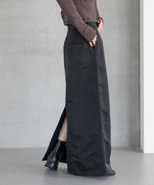 A part by（アパートバイ）の「【セットアップ対応】ナイロンタイトスカート（スカート・レディース・ブラック/ライトベージュ/カーキ・SMALL/MEDIUM）」の21枚目の写真