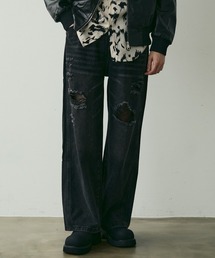 Wide-Leg Distressed Denim / クラッシュワイドデニム