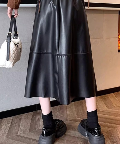 Theory フェイクレザー　A ラインスカート セール】Aラインフェイクレザースカート（スカート）｜center i