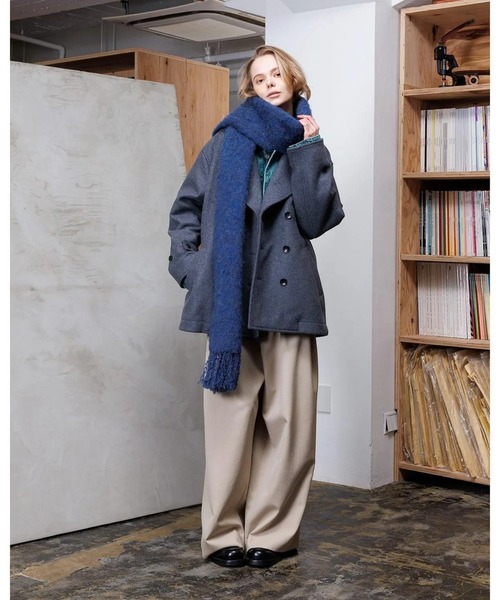 VOAAOV(ヴォアーブ)の「【VOAAOV】 DUBLE MELTON OVERSIZE P-COAT(ピーコート・メンズ・ブラック/グレー・1/0/2)」の1枚目の写真