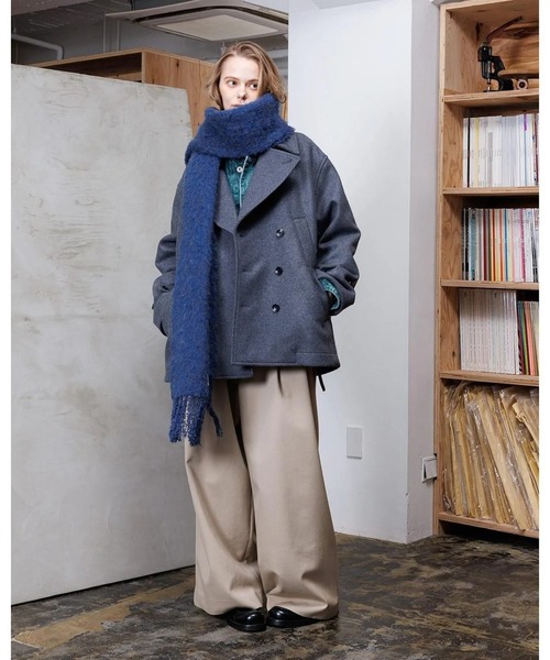 VOAAOV(ヴォアーブ)の「【VOAAOV】 DUBLE MELTON OVERSIZE P-COAT(ピーコート・メンズ・ブラック/グレー・1/0/2)」の5枚目の写真
