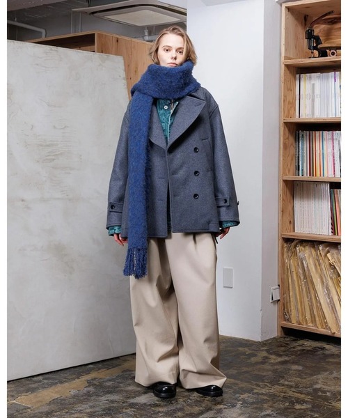 VOAAOV(ヴォアーブ)の「【VOAAOV】 DUBLE MELTON OVERSIZE P-COAT(ピーコート・メンズ・ブラック/グレー・1/0/2)」の6枚目の写真