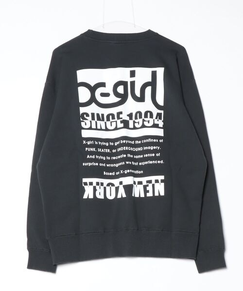X-girl（エックスガール）の「BI COLOR BOX LOGO CREWNECK SWEAT TOP（スウェット・レディース・チャコール/ブラック/アッシュ・S/M）」の20枚目の写真
