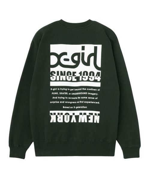 X-girl（エックスガール）の「BI COLOR BOX LOGO CREWNECK SWEAT TOP（スウェット・レディース・チャコール/ブラック/アッシュ・S/M）」の3枚目の写真