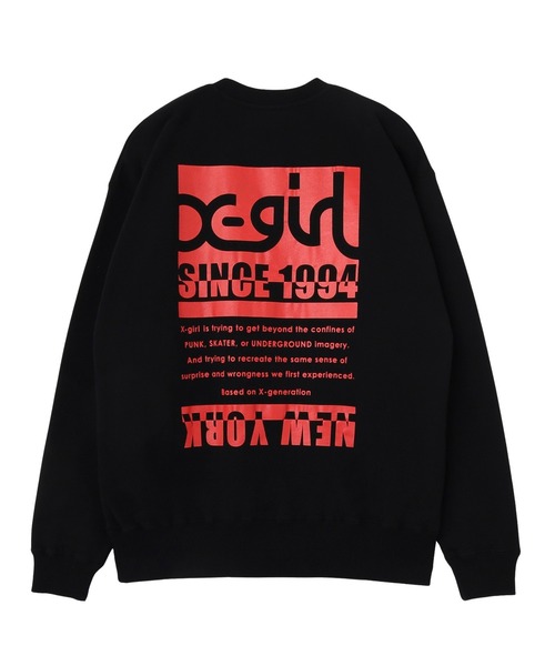 X-girl（エックスガール）の「BI COLOR BOX LOGO CREWNECK SWEAT TOP（スウェット・レディース・チャコール/ブラック/アッシュ・S/M）」の12枚目の写真