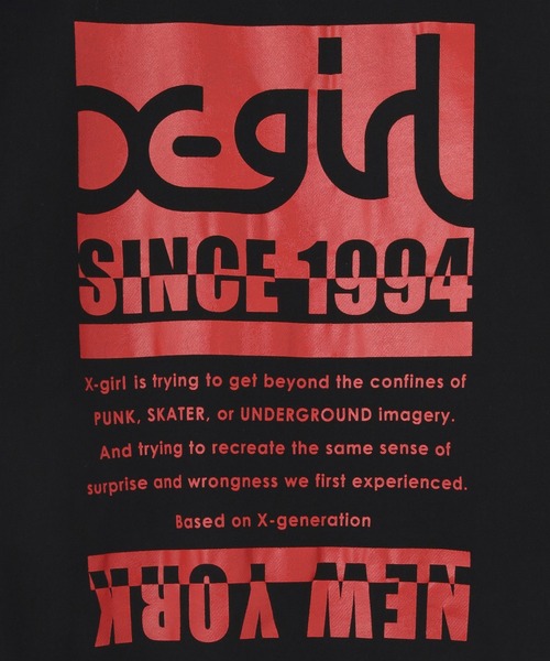 X-girl（エックスガール）の「BI COLOR BOX LOGO CREWNECK SWEAT TOP（スウェット・レディース・チャコール/ブラック/アッシュ・S/M）」の15枚目の写真