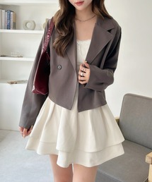 TREOVER（トレオーバー）の「シンプルなのに印象的な大人のためのこなれアイテム　ショート丈テーラードダブルジャケット（テーラードジャケット）」