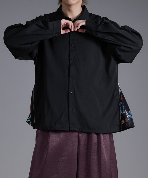 Ellno Loset（エルノロゼット）の「2WAYサイドジップガラパターンシャツ（シャツ/ブラウス・メンズ・ブラック/オフホワイト/チャコール・SMALL/MEDIUM/LARGE）」の19枚目の写真