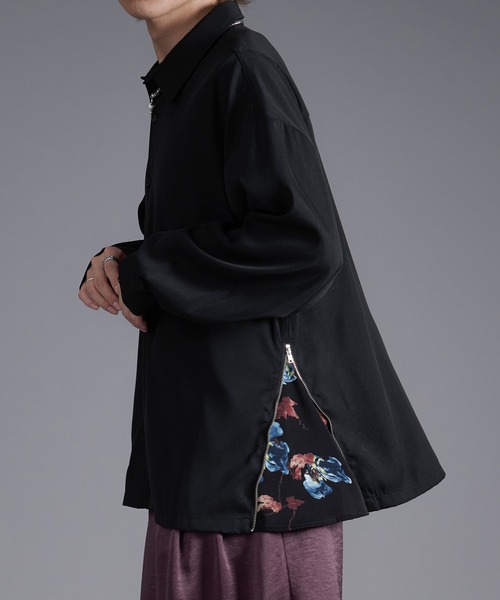 Ellno Loset（エルノロゼット）の「2WAYサイドジップガラパターンシャツ（シャツ/ブラウス・メンズ・ブラック/オフホワイト/チャコール・SMALL/MEDIUM/LARGE）」の18枚目の写真