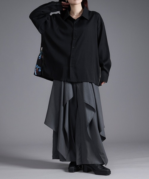 2WAYサイドジップガラパターンシャツ（シャツ/ブラウス）｜Ellno Loset