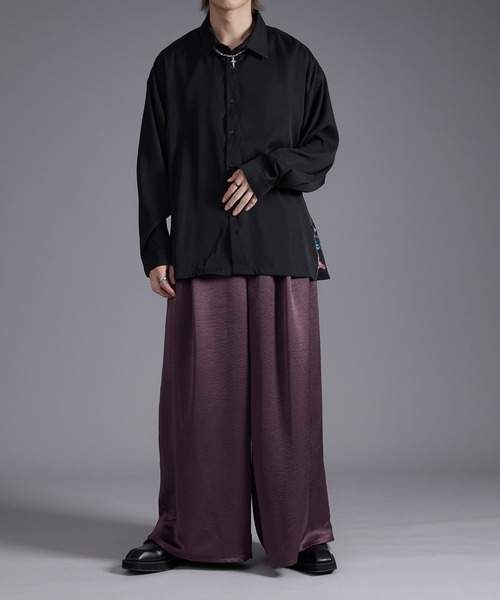 Ellno Loset（エルノロゼット）の「2WAYサイドジップガラパターンシャツ（シャツ/ブラウス・メンズ・ブラック/オフホワイト/チャコール・SMALL/MEDIUM/LARGE）」の16枚目の写真