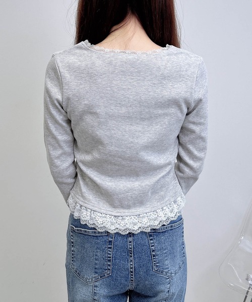 INGNI(イング)の「ヘンリーネックレース付プレートロゴ長袖リブトップス/A(Tシャツ/カットソー・レディース・ボルドー/ブラック/グレー・M)」の17枚目の写真