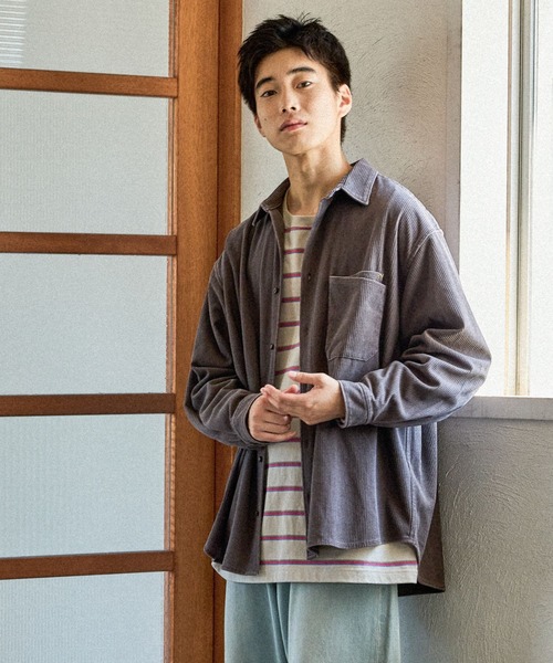 niko and...(ニコアンド)の「フェードコーデュロイシャツ(シャツ/ブラウス・メンズ・ブルー/チャコール/ブラウン・LARGE/MEDIUM)」の20枚目の写真