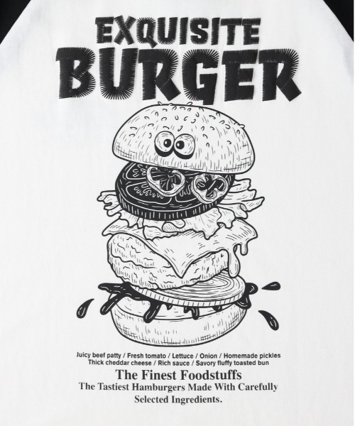Right-on(ライトオン)の「Other(ソノタ)【メンズ】ラグランスリーブフードプリントTシャツ(Tシャツ/カットソー・メンズ・ブラック/ブラック×ホワイト/ネイビー×ホワイト/ホワイト・L/XL/M)」の13枚目の写真