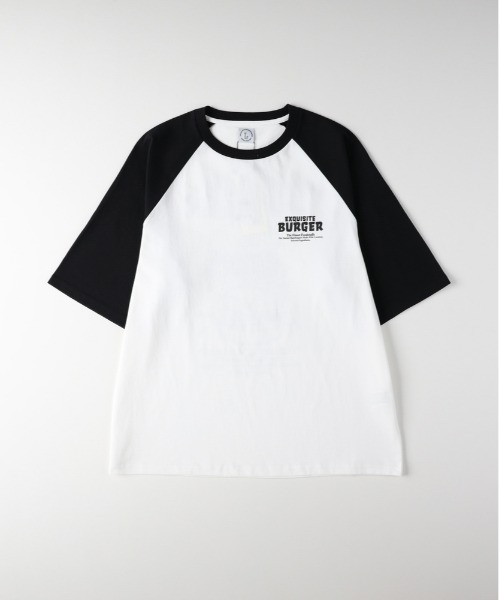 Right-on(ライトオン)の「Other(ソノタ)【メンズ】ラグランスリーブフードプリントTシャツ(Tシャツ/カットソー・メンズ・ブラック/ブラック×ホワイト/ネイビー×ホワイト/ホワイト・L/XL/M)」の9枚目の写真