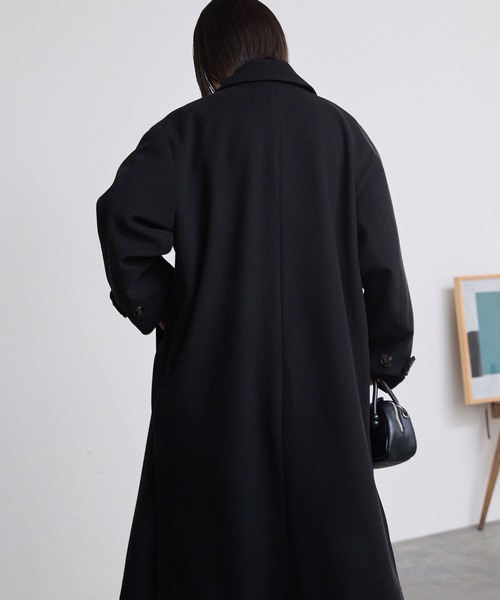 ニットメルトンサイドスリットロングチェスターコート MONO-MART│MONO