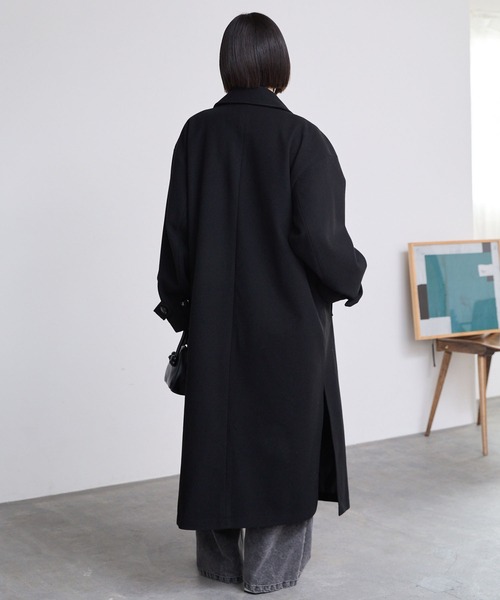 ニットメルトンサイドスリットロングチェスターコート MONO-MART│MONO