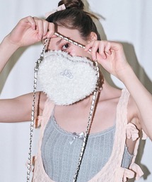 【mieya mieya】"m" boa heart bag/ボアハートバッグ"