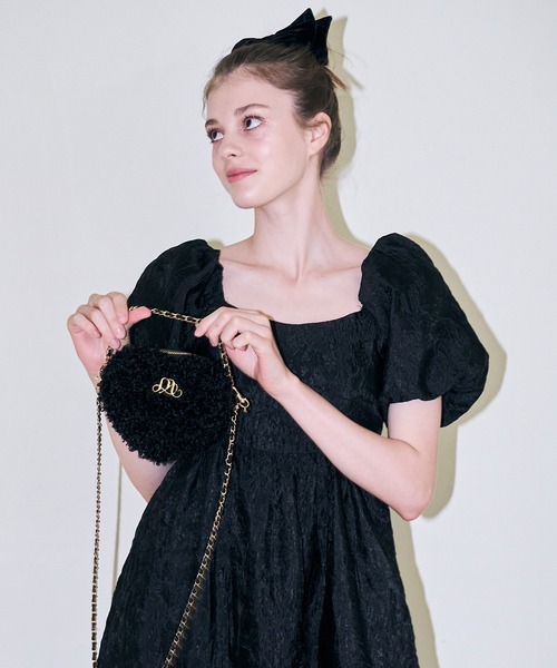 mieya mieya(ミーヤミーヤ)の「【mieya mieya】"m" boa heart bag/ボアハートバッグ"(ショルダーバッグ・レディース・ホワイト/ブラック・FREE)」の15枚目の写真