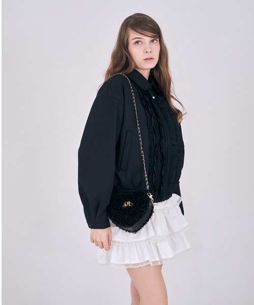mieya mieya(ミーヤミーヤ)の「【mieya mieya】"m" boa heart bag/ボアハートバッグ"(ショルダーバッグ・レディース・ホワイト/ブラック・FREE)」の18枚目の写真