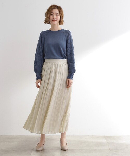 grove（グローブ）の「【洗える】ひらりとゆれる　上品プリーツスカート（スカート・レディース・ブラック/カーキ/ナチュラル・01/02/03/04/05）」の4枚目の写真