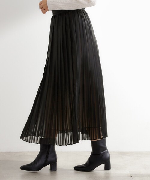grove（グローブ）の「【洗える】ひらりとゆれる　上品プリーツスカート（スカート・レディース・ブラック/カーキ/ナチュラル・01/02/03/04/05）」の9枚目の写真
