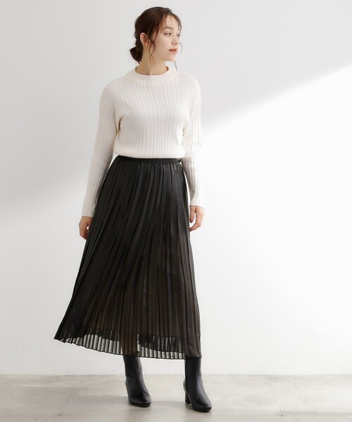 grove（グローブ）の「【洗える】ひらりとゆれる　上品プリーツスカート（スカート・レディース・ブラック/カーキ/ナチュラル・01/02/03/04/05）」の17枚目の写真