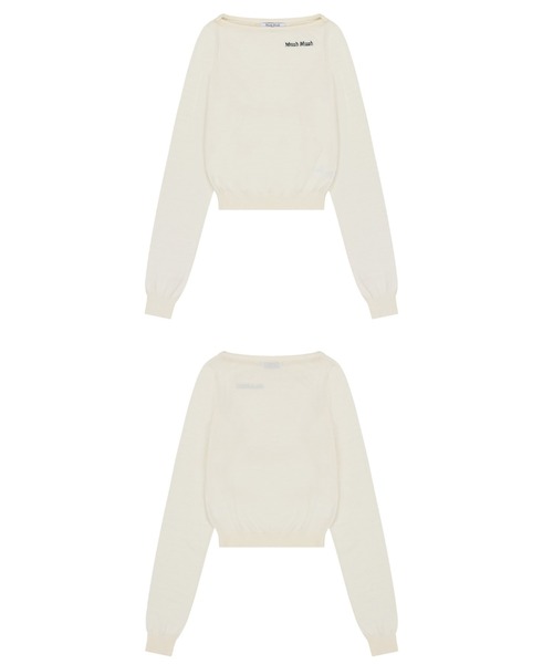 muahmuah(ムーアムーア)の「A'GEM/9 × .kom 『muah muah/ムーアムーア』 SLIM FIT BOAT NECK KNIT/ボートネック スリムフィット ニット(ニット/セーター・レディース・チャコールグレー/アイボリー/ブラック/A・FREE)」の10枚目の写真