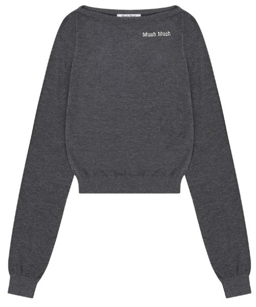 muahmuah(ムーアムーア)の「A'GEM/9 × .kom 『muah muah/ムーアムーア』 SLIM FIT BOAT NECK KNIT/ボートネック スリムフィット ニット(ニット/セーター・レディース・チャコールグレー/アイボリー/ブラック/A・FREE)」の12枚目の写真
