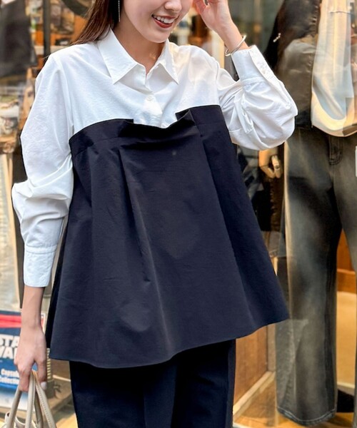 NOLLEY’S(ノーリーズ)の「《セットアップ対応》ウォッシャブルビスチェ風切替シャツ(シャツ/ブラウス・レディース・ホワイト系その他2・38)」の1枚目の写真