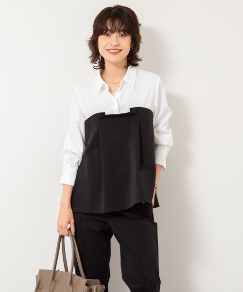 NOLLEY’S(ノーリーズ)の「《セットアップ対応》ウォッシャブルビスチェ風切替シャツ(シャツ/ブラウス・レディース・ホワイト系その他2・38)」の11枚目の写真