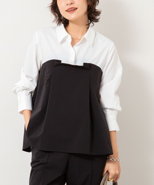 NOLLEY’S(ノーリーズ)の「《セットアップ対応》ウォッシャブルビスチェ風切替シャツ(シャツ/ブラウス・レディース・ホワイト系その他2・38)」の12枚目の写真