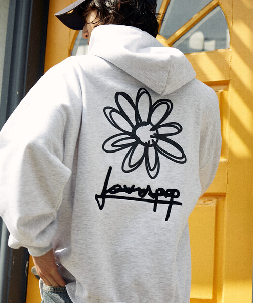 PUBLUX(パブリュクス)の「PUBLUX/パブリュクス LOVE POP STUDIO FLOWER GRAPHIC HOODIE(限定展開)(パーカー・メンズ・ライトグレー/ブラウン/ブラック・SMALL/MEDIUM/LARGE)」の14枚目の写真