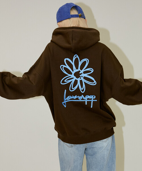 PUBLUX(パブリュクス)の「PUBLUX/パブリュクス LOVE POP STUDIO FLOWER GRAPHIC HOODIE(限定展開)(パーカー・メンズ・ライトグレー/ブラウン/ブラック・SMALL/MEDIUM/LARGE)」の22枚目の写真
