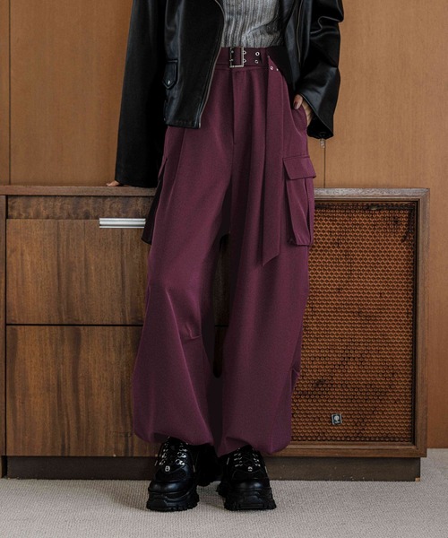 HARE（ハレ）の「ベーシックワイドカーゴパンツ(HARE)（カーゴパンツ・レディース・ブラック系その他/ブラック/ボルドー/ブルー系その他/ネイビー・FREE）」の21枚目の写真