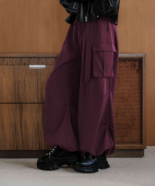 HARE（ハレ）の「ベーシックワイドカーゴパンツ(HARE)（カーゴパンツ・レディース・ブラック系その他/ブラック/ボルドー/ブルー系その他/ネイビー・FREE）」の22枚目の写真