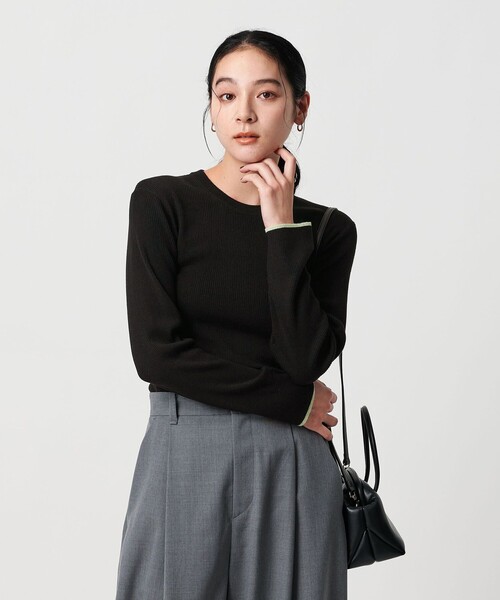 セール】リブライン ニットプルオーバー ウォッシャブル（ニット