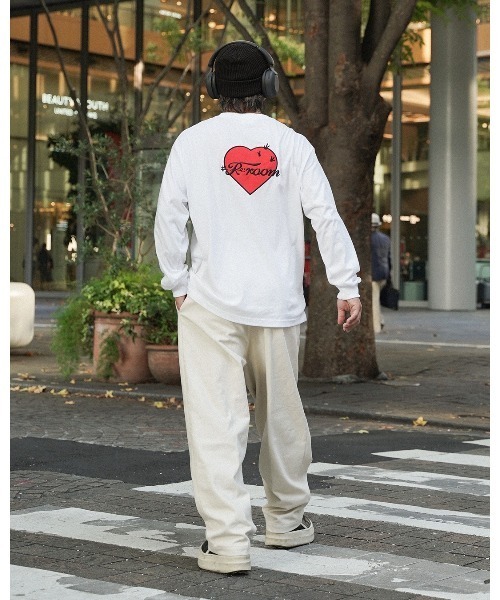 #Re:room（リルーム）の「カクタスハートエンブロイダリーロングスリーブ（Tシャツ/カットソー・メンズ・ブラック/グレー/ホワイト・M-L/S-M/L-XL）」の8枚目の写真