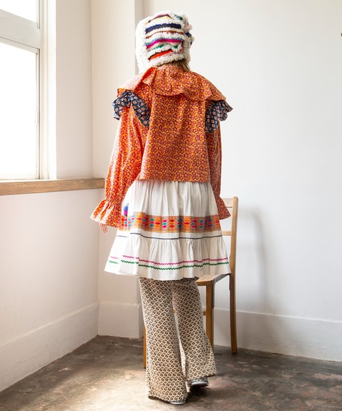 チャイハネ(チャイハネ)の「【チャイハネ】ウィピナミニスカート(スカート・レディース・ホワイト/ブラック/ブルー・FREE)」の4枚目の写真