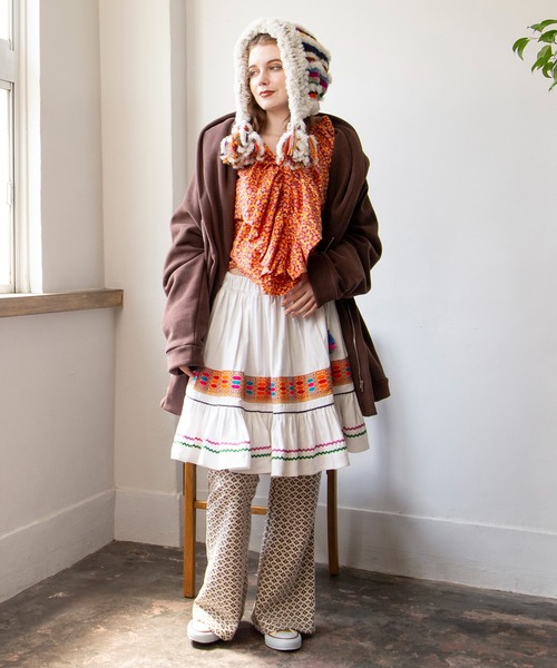 チャイハネ(チャイハネ)の「【チャイハネ】ウィピナミニスカート(スカート・レディース・ホワイト/ブラック/ブルー・FREE)」の14枚目の写真