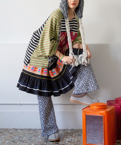 チャイハネ(チャイハネ)の「【チャイハネ】ウィピナミニスカート(スカート・レディース・ホワイト/ブラック/ブルー・FREE)」の10枚目の写真