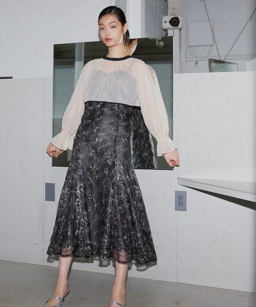 ANDRESD(アンドレスド)の「【2WAY】ダブルリボンボレロセットドレス / double ribbon bolero set dress(ドレス・レディース・ブラウン/ブラック系/ミント/イエロー・L/M/S)」の2枚目の写真