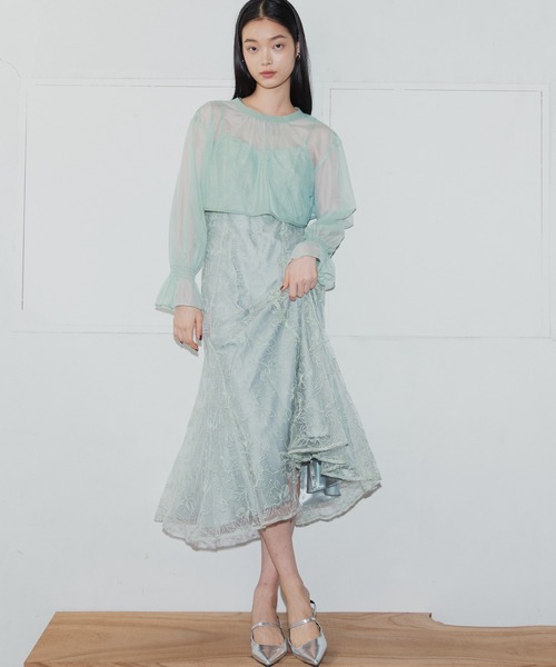 ANDRESD(アンドレスド)の「【2WAY】ダブルリボンボレロセットドレス / double ribbon bolero set dress(ドレス・レディース・ブラウン/ブラック系/ミント/イエロー・L/M/S)」の1枚目の写真