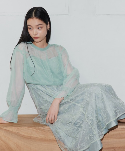 ANDRESD(アンドレスド)の「【2WAY】ダブルリボンボレロセットドレス / double ribbon bolero set dress(ドレス・レディース・ブラウン/ブラック系/ミント/イエロー・L/M/S)」の7枚目の写真