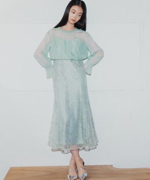 ANDRESD(アンドレスド)の「【2WAY】ダブルリボンボレロセットドレス / double ribbon bolero set dress(ドレス・レディース・ブラウン/ブラック系/ミント/イエロー・L/M/S)」の14枚目の写真