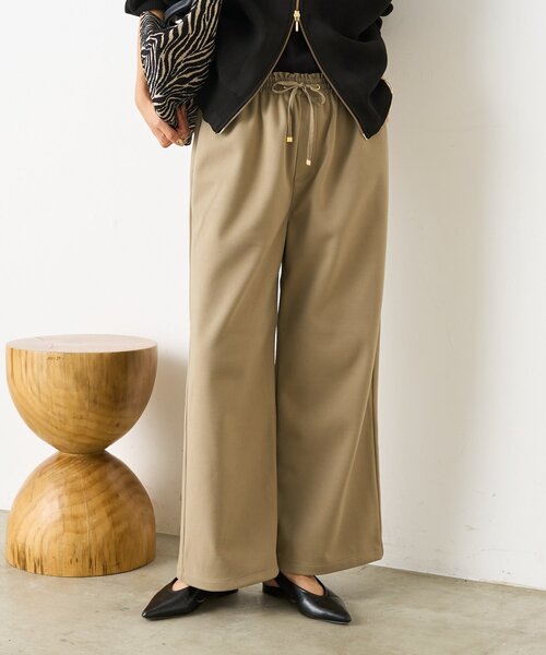 Jena espace merveilleux(ジェナ エスパスメルヴェイユ)の「ウォームサテン切替イージーパンツ(その他パンツ・レディース・カーキ/アイボリー/チャコールグレー・FREE)」の3枚目の写真