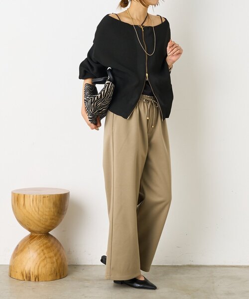 Jena espace merveilleux(ジェナ エスパスメルヴェイユ)の「ウォームサテン切替イージーパンツ(その他パンツ・レディース・カーキ/アイボリー/チャコールグレー・FREE)」の17枚目の写真