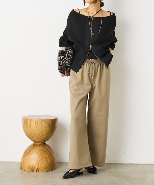 Jena espace merveilleux(ジェナ エスパスメルヴェイユ)の「ウォームサテン切替イージーパンツ(その他パンツ・レディース・カーキ/アイボリー/チャコールグレー・FREE)」の16枚目の写真